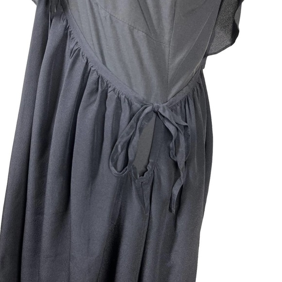 Opening Ceremony Mini Dress 100% Silk Draped Waist Black Ruffle 4 - Picture 9 of 10
